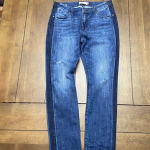 Cabi High Straight Two Toned Dark Jeans Size 10